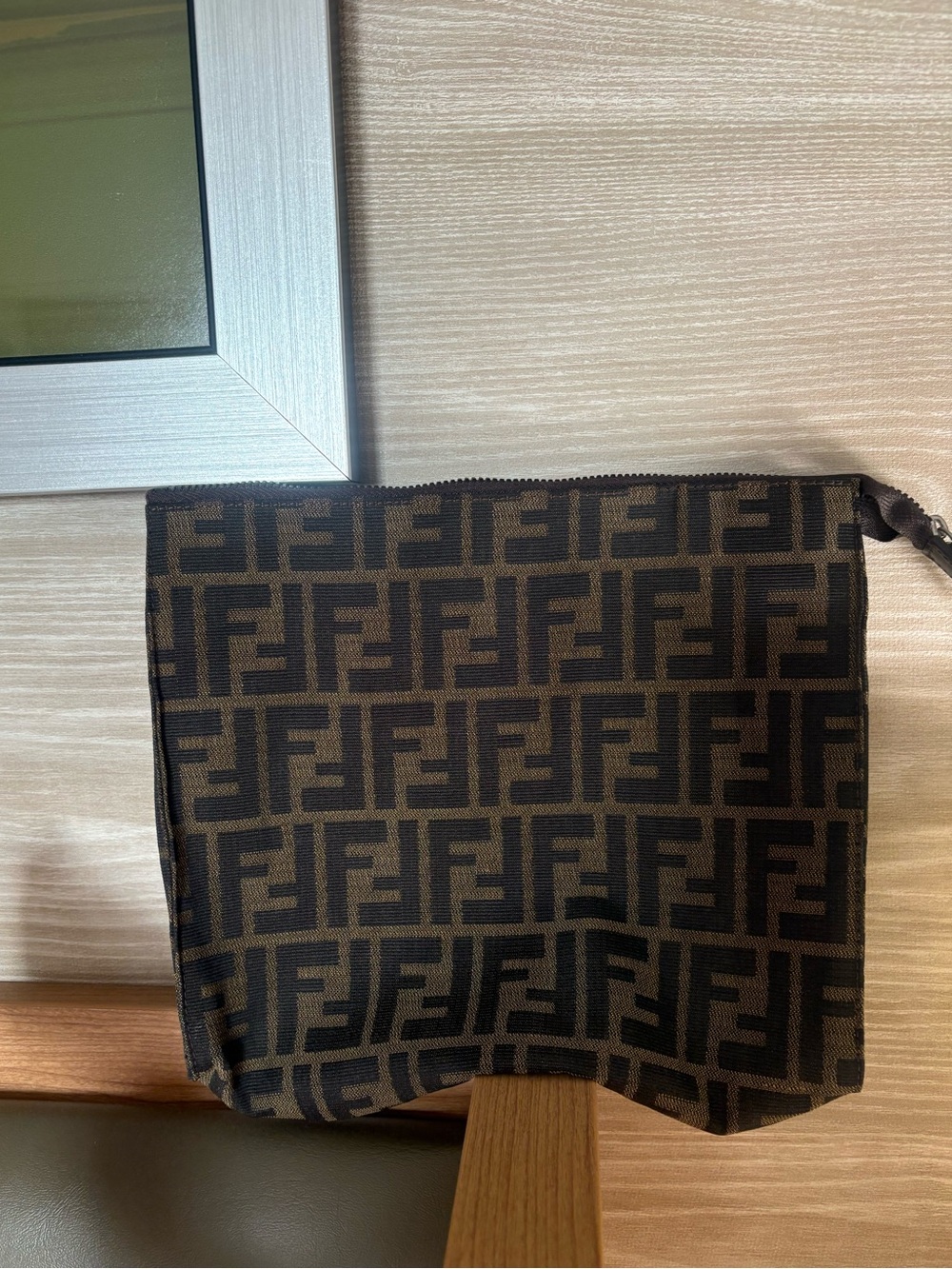 Auth FENDI ZUCCA Pouch Clutch bag